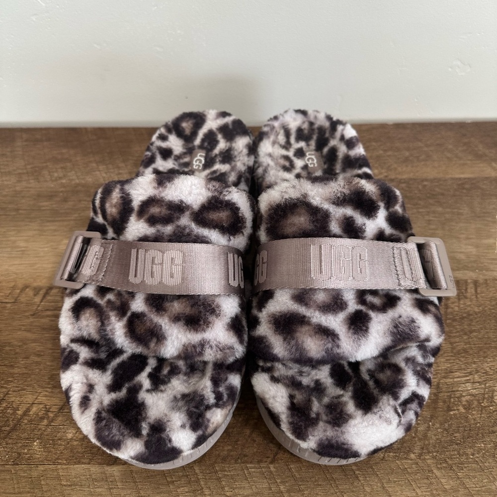 UGG Women's Fluffita Panther Print Slippers Slides Platform Sandals Size 8 - Picture 8 of 14